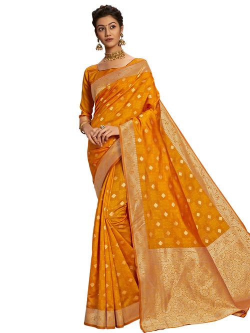 jacquard woven saree with blouse - 17661799 - Very Small Image - 1