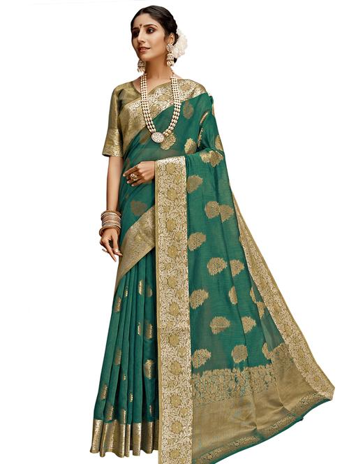 jacquard woven saree with blouse - 17661828 - Very Small Image - 1
