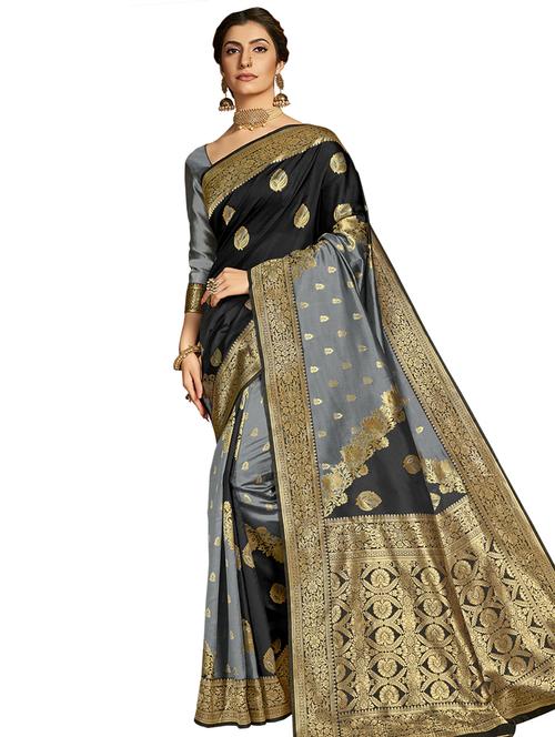 jacquard woven saree with blouse - 17661858 - Very Small Image - 1