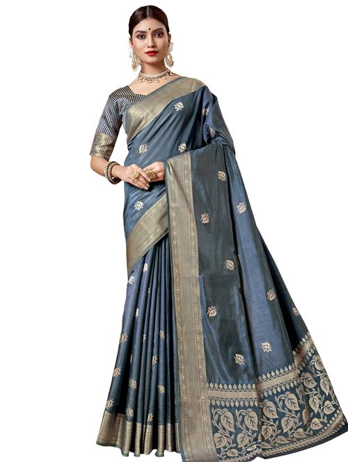 ethnic motifs woven saree - 17661937 - Very Small Image - 1