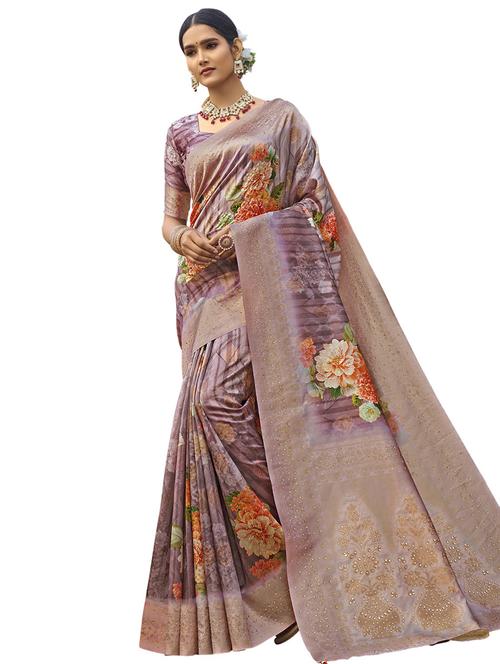 floral printed saree - 17661946 - Very Small Image - 1