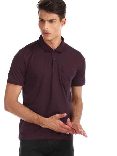 red striped collared t-shirt - 17662555 - Very Small Image - 1