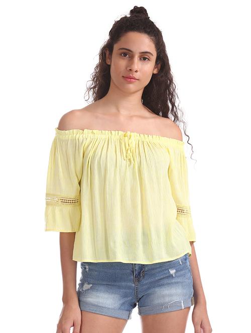 yellow rayon regular top - 17663087 - Very Small Image - 1