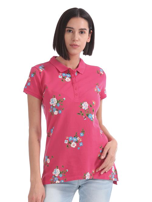 pink cotton regular tshirt - 17663198 - Very Small Image - 1