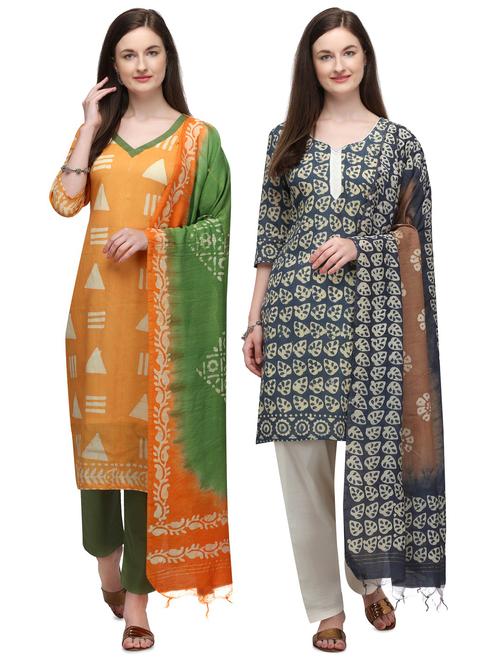 multi colored cotton unstitched suit - 17664375 - Very Small Image - 1