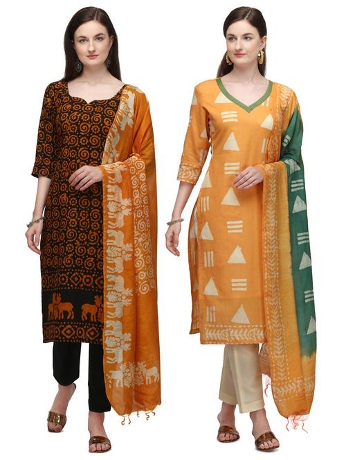 multi colored cotton unstitched suit - 17664429 - Very Small Image - 1