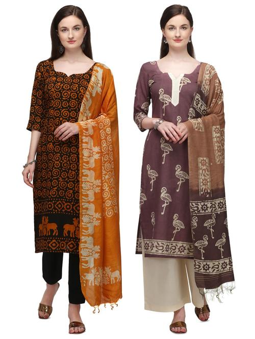 multi colored cotton unstitched suit - 17664434 - Very Small Image - 1