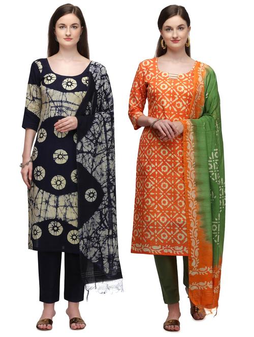 multi colored cotton unstitched suit - 17664557 - Very Small Image - 1