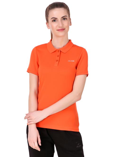 orange solid polo t-shirt - 17664811 - Very Small Image - 1