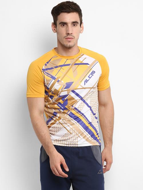 yellow printed sport t- shirt - 17664973 - Very Small Image - 1