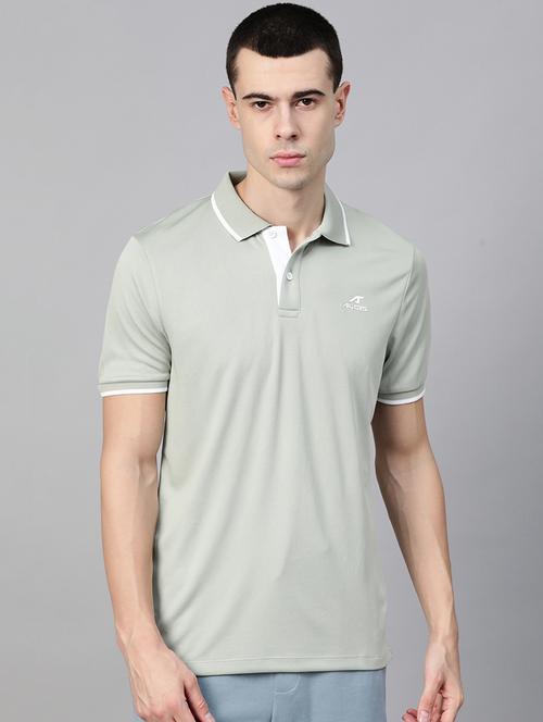 grey solid polo t-shirt - 17664990 - Very Small Image - 1