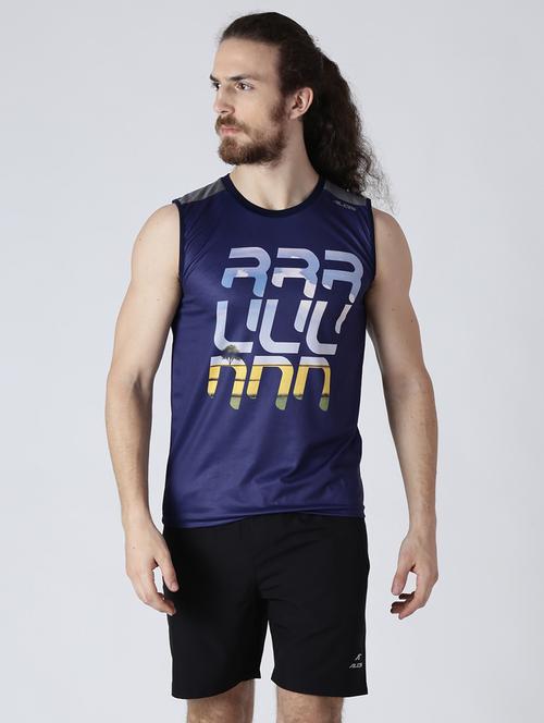 navy blue printed t-shirt - 17665016 - Very Small Image - 1