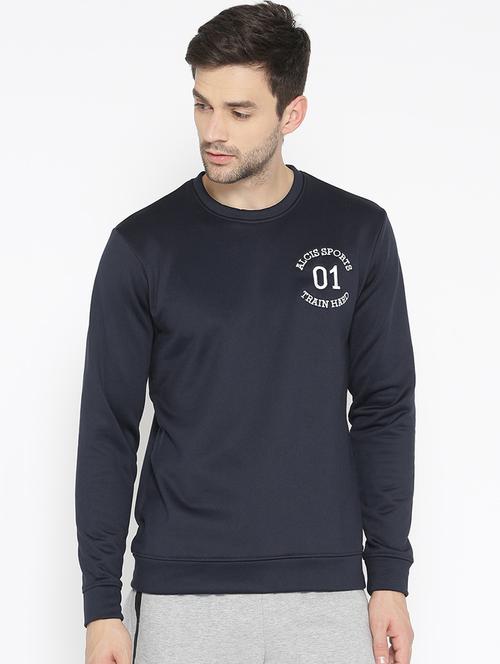 navy blue printed sweatshirt - 17665220 - Very Small Image - 1