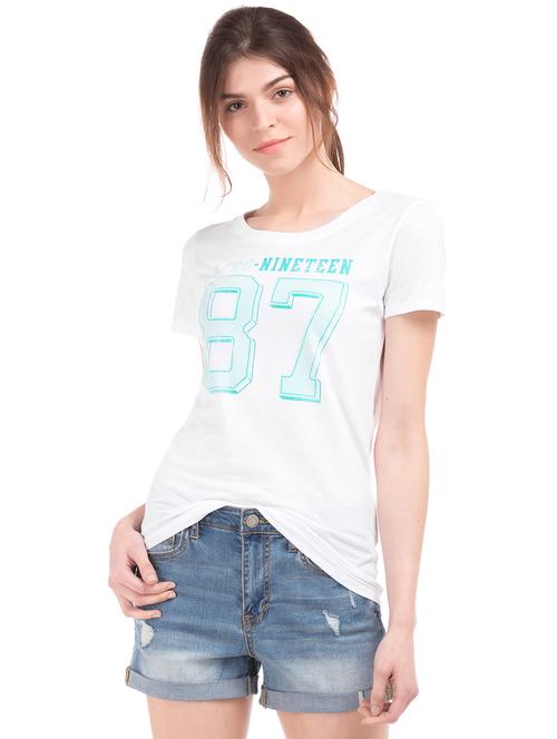 round neck printed tee - 17665329 - Very Small Image - 1