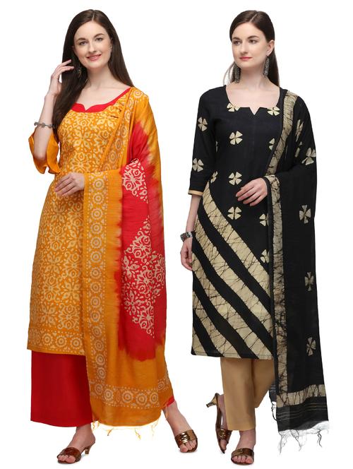 multi colored cotton unstitched suit - 17665424 - Very Small Image - 1