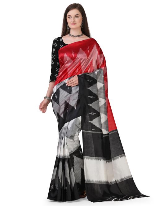 geometrical woven saree with blouse - 17665687 - Very Small Image - 1