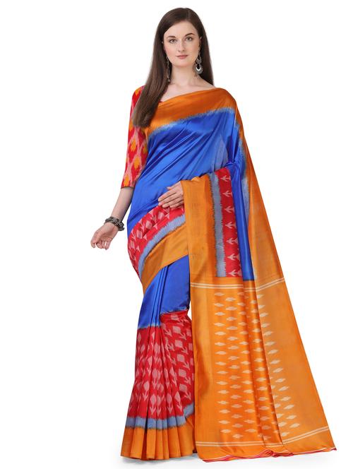 ikat woven saree - 17665691 - Very Small Image - 1