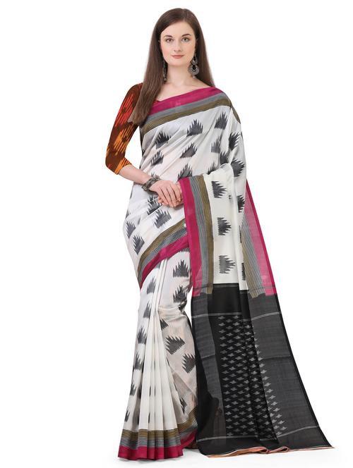 ikat woven saree with blouse - 17665692 - Very Small Image - 1