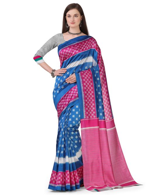 ikat woven saree with blouse - 17665695 - Very Small Image - 1