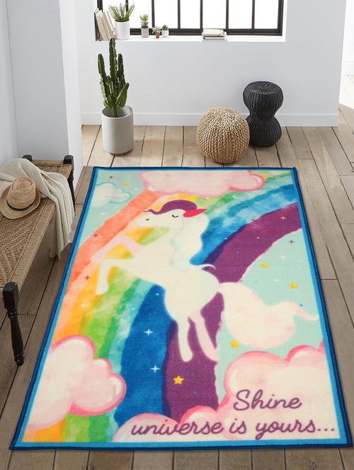 saral home unicorn polypropylene anti skid carpet- (multicolor, 90x150 cms) - 17665773 - Very Small Image - 1