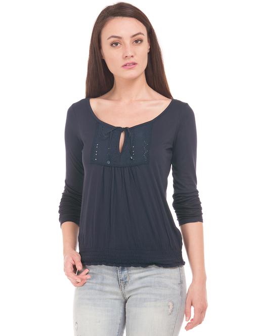 tie up neck blouson top - 17666252 - Very Small Image - 1