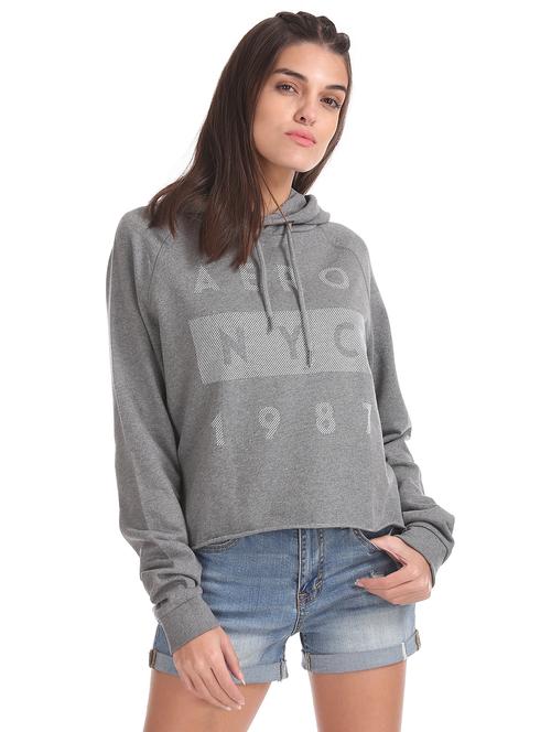 hooded neck printed sweatshirt - 17666278 - Very Small Image - 1