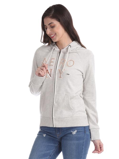 hooded neck applique patch sweatshirt - 17666290 - Very Small Image - 1