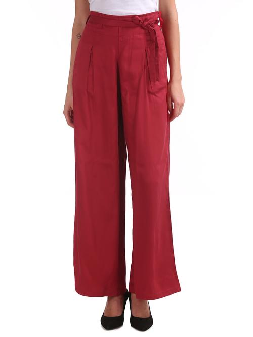 tie front wide leg trouser - 17666481 - Very Small Image - 1
