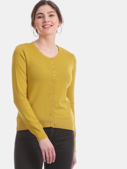 yellow cotton cardigan - 17666582 - Very Small Image - 1