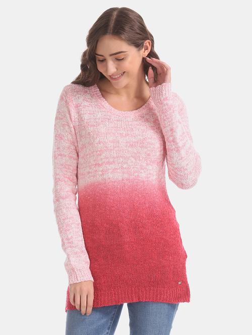 round neck ombre pullover - 17666613 - Very Small Image - 1