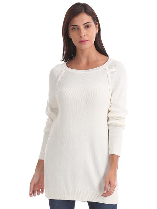 round neck textured pullover - 17666619 - Very Small Image - 1