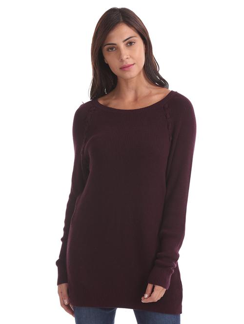 round neck textured pullover - 17666620 - Very Small Image - 1