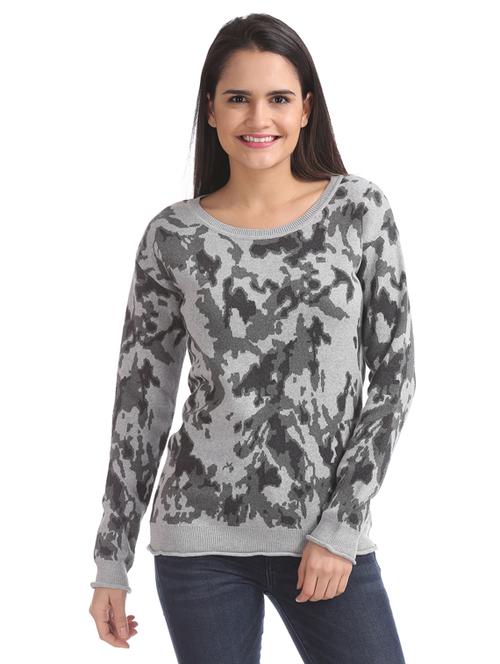 round neck printed pullover - 17666625 - Very Small Image - 1
