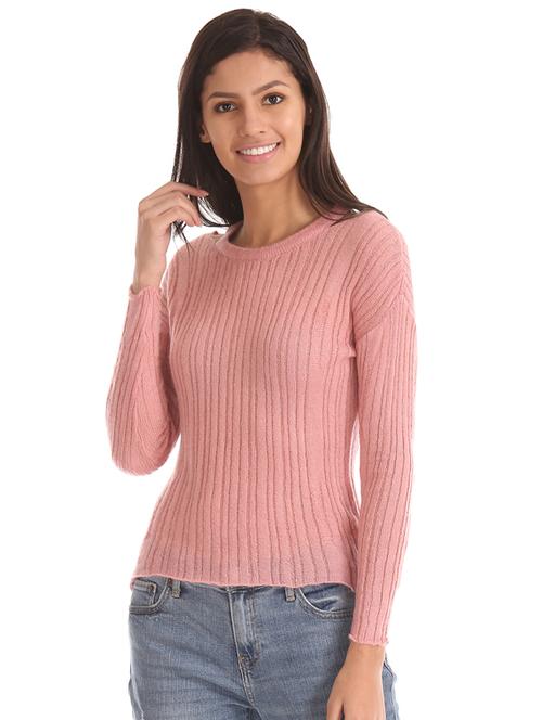 round neck knitted pullover - 17666627 - Very Small Image - 1