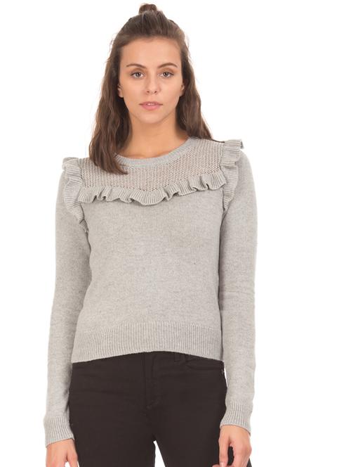 grey wool regular pullover - 17666645 - Very Small Image - 1
