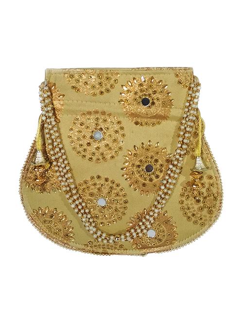 gold canvas ethnic potli - 17666822 - Very Small Image - 1