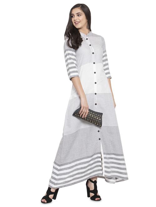 grey rayon aline ethnic dress - 17667169 - Very Small Image - 1