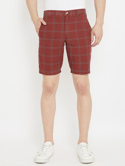 maroon checkered bermuda shorts - 17667918 - Very Small Image - 1