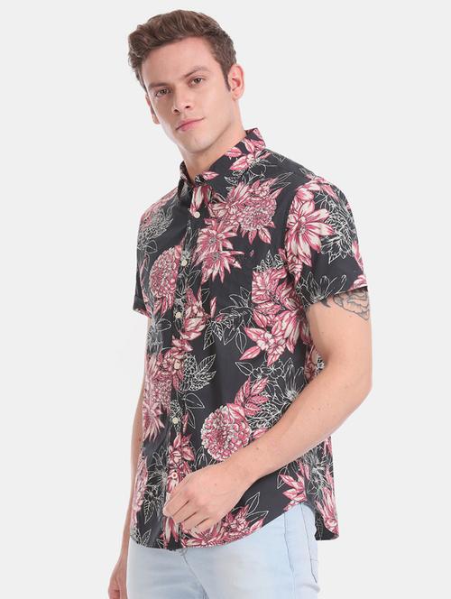 mens florals casual shirt - 17668502 - Very Small Image - 1