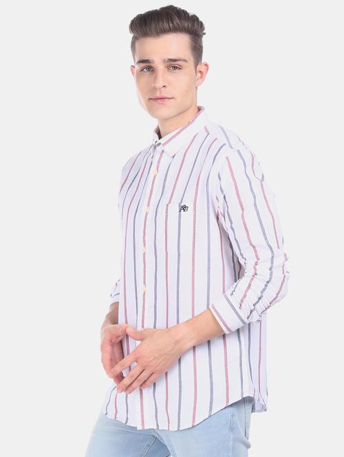 white striped casual shirt - 17668517 - Very Small Image - 1
