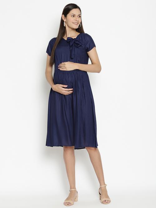 tie up neck maternity wear dress - 17669048 - Very Small Image - 1