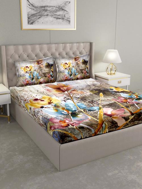triton double bedshseet set king size cotton multi colour - 17669284 - Very Small Image - 1