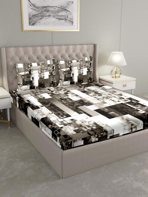 triton double bedshseet set king size cotton grey colour - 17669292 - Very Small Image - 1