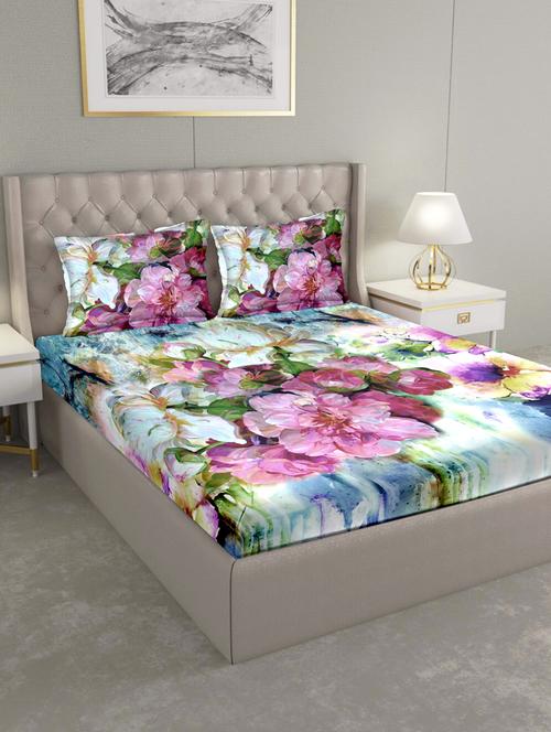 triton double bedshseet set king size cotton multi colour - 17669295 - Very Small Image - 1