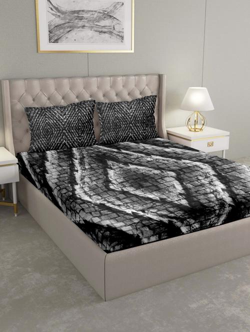 triton double bedshseet set king size cotton grey colour - 17669316 - Very Small Image - 1