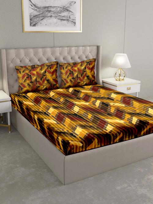 triton double bedshseet set king size cotton brown colour - 17669322 - Very Small Image - 1