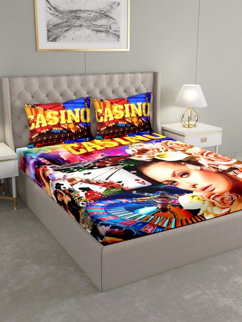 triton double bedshseet set king size cotton multi colour - 17669330 - Very Small Image - 1