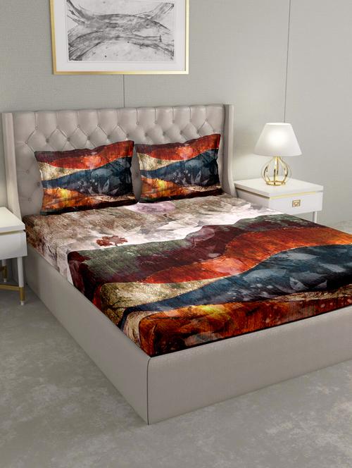 triton double bedshseet set king size cotton multi colour - 17669332 - Very Small Image - 1