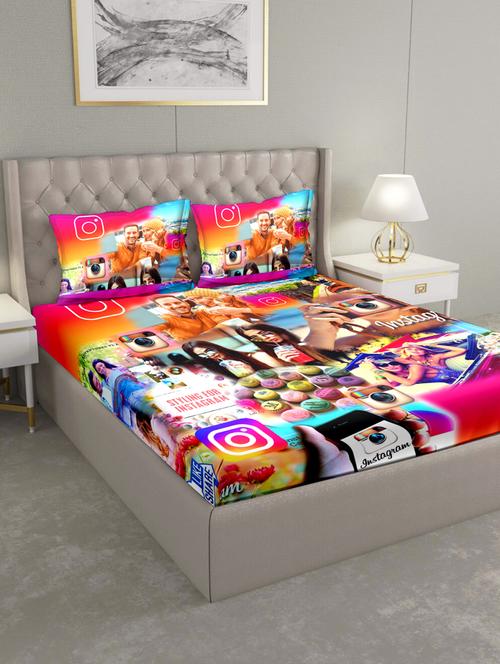 triton double bedshseet set king size cotton multi colour - 17669334 - Very Small Image - 1
