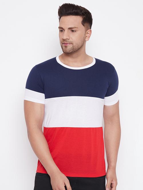 multi colored color block cut & sew t-shirt - 17669501 - Very Small Image - 1